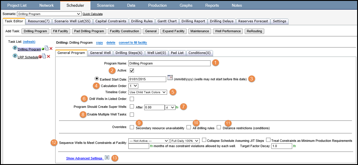 Creating a Drilling Program