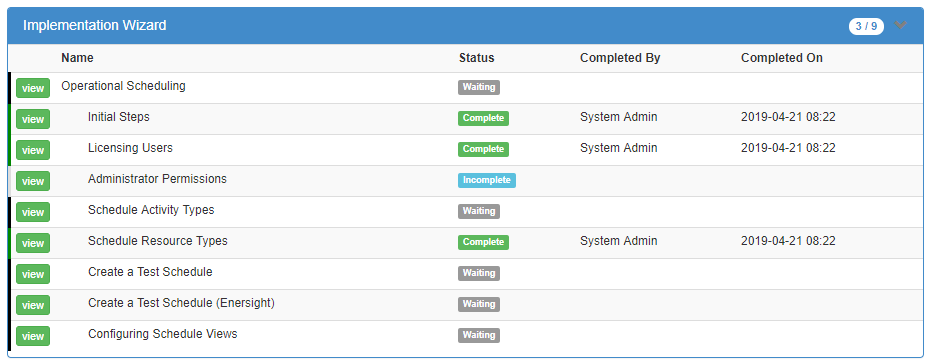 Operational Scheduling (Admin)