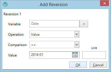 The Add Reversion window