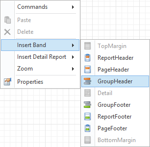 Adding a GroupHeader band