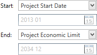 Project Dates options