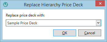 The Replace Hierarchy Price Deck window