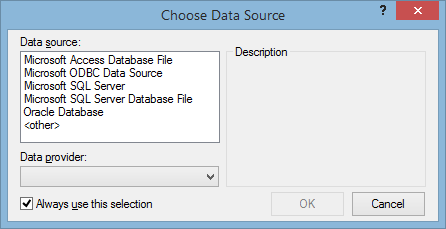 Choose Data Source window