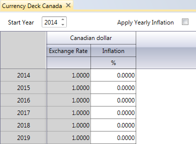 The new deck with the base currency