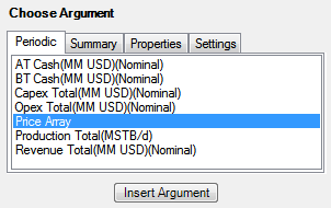 A global variable in the Choose Argument list