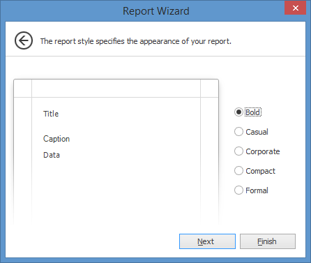 Choose report style