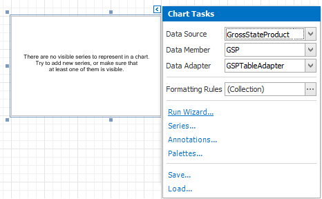 To open the Chart Wizard, click on a chart's Smart Tag and then on the Run Wizard link