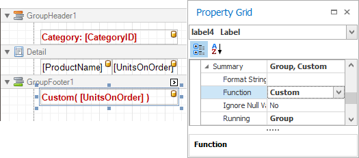 Set the Function property to Custom