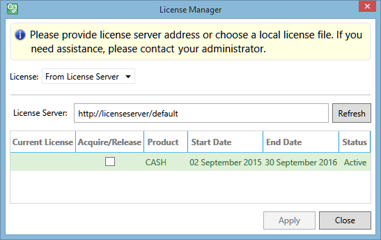 List of available licenses