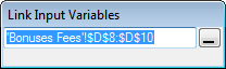 Collapsed Link Input Variables window
