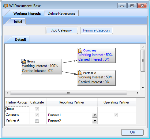 Setting Working Interest partners