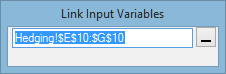 Collapsed Link Input Variables window
