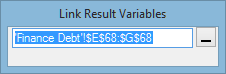 Collapsed Link Input Variables window