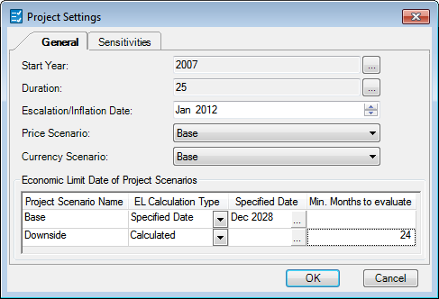 Project Settings - the General tab