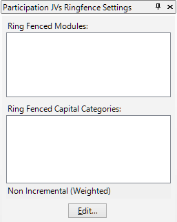 The Ring Fence Settings pane