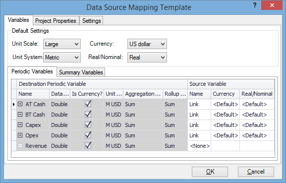 The Variables tab