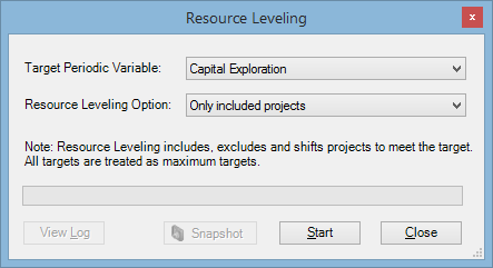 The Resource Leveling window