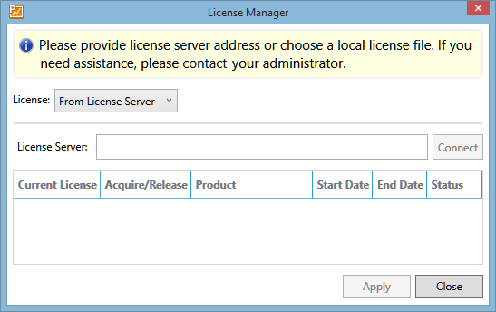 The License Manager window