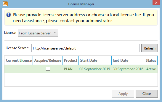 List of available licenses