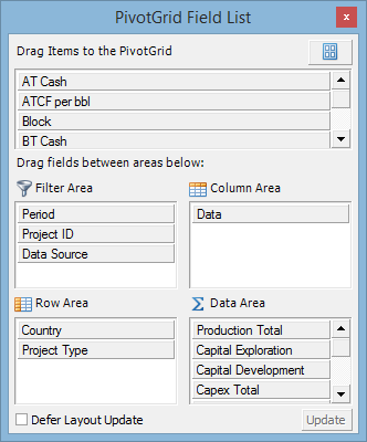 Field List window