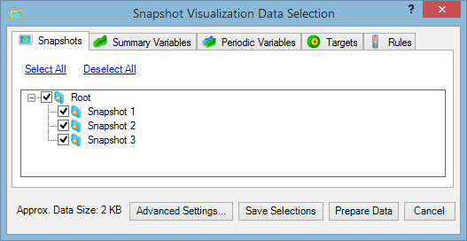 Data Selection window