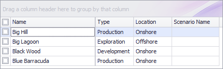 The Select Projects table