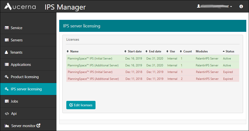 Screenshot-PalantirIPS-IPS-licenses-show-list