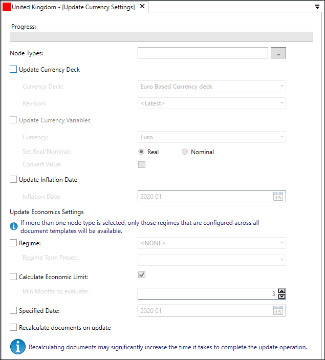 Update Currency Settings tool