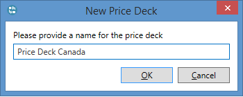 New Price Deck button