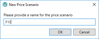 New Price Scenario window