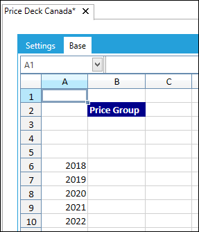 Price Management screen