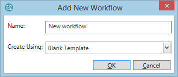 Add New Workflow dialogue