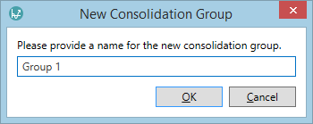 New Consolidation Group window