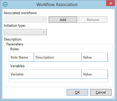 The Workflow Association window