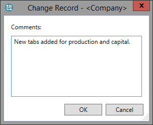 The Change Record dialog