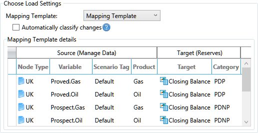 Choose Load Settings section