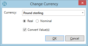 Currency Settings dialogue