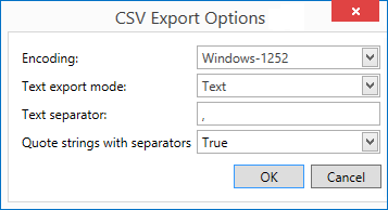 CSV-specific export options