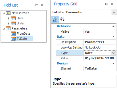 Setting up parameter's settings