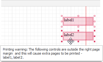 Tooltip with printing warning