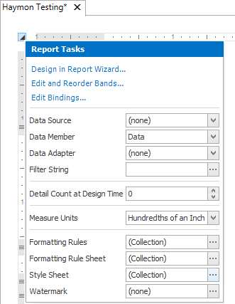 Opening the Style Sheet property