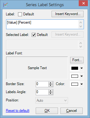 Series Label Settings dialogue
