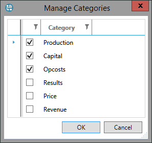 available categories