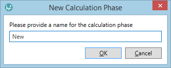 New Calculation Phase window