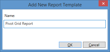 Add New Report Template dialog