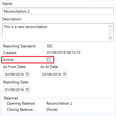 Reconciliation deactivate