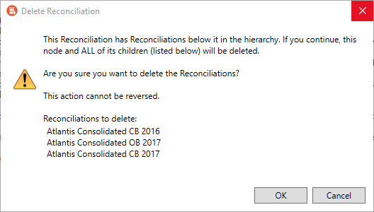 Reconciliation delete