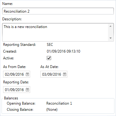 Reconciliation details