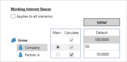 Editing a partner's share