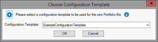 Choose Configuration Template window